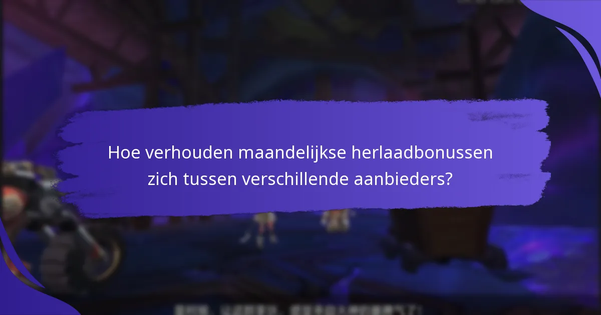 Welke bedrijven bieden opmerkelijke maandelijkse herlaadbonusprogramma’s aan?